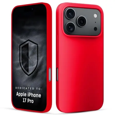 3mk HARDY Mellow Case červená / Kryt pro Apple iPhone 17 Pro, 18 Pro / Silikon, mikrofibra, matný povrch