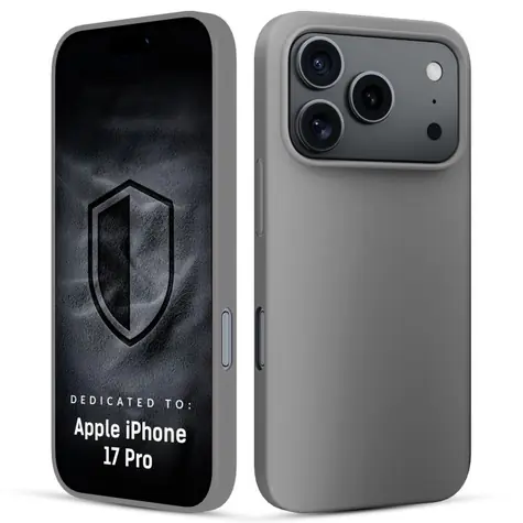 3mk HARDY Mellow Case šedá / Kryt pro Apple iPhone 17 Pro, 18 Pro / Silikon, mikrofibra, matný povrch