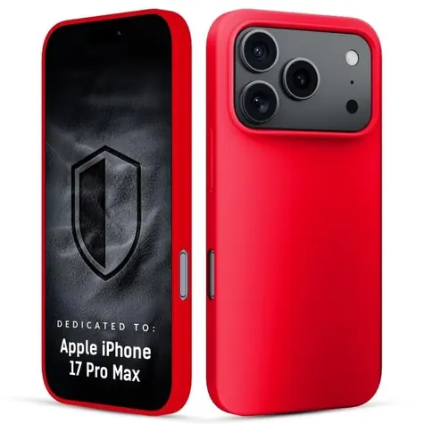 3mk HARDY Mellow Case červená / Kryt pro Apple iPhone 17 Pro Max, 18 Pro Max / Silikon, mikrofibra, matný povrch