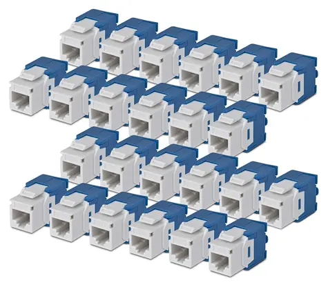 StarTech Keystone Jack CAT6 bílá / Keystone Jack / RJ-45 / 180° / Bez nářadí / PoE / 24 ks
