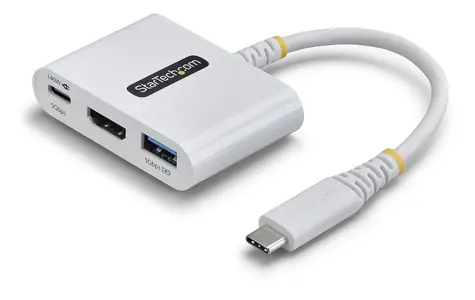 StarTech USB-C Multiport Hub 168W bílá / Rozbočovač / HDMI / USB-A / USB-C