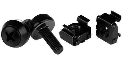 StarTech Montážní sada šroubů M5 a klecových matic černá / Montážní sada / M5 / 100 ks