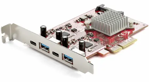 StarTech PCIe karta USB-C a USB-A / Řadič USB / PCIe / USB 3.2 Gen 2 / 2x USB-A / 2x USB-C / ASMedia ASM3142