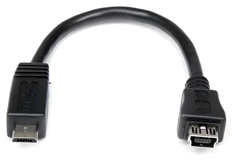 StarTech Adaptér Micro-USB - Mini-USB černá / Adaptér / USB Micro-B - USB Mini-B / 0,15 m
