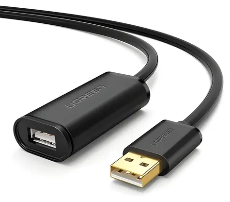 Ugreen USB-A - USB-A 20 m černá / Kabel / USB 2.0 aktivní / 480 Mbit/s
