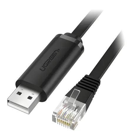 Ugreen CM204 konzolový kabel USB - RJ45 černá / Konzolový kabel / 3 m