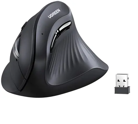 Ugreen MU008 černá / Vertikální myš / Bluetooth / 2,4 GHz