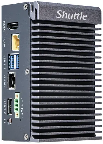 Shuttle Barebone Edge SPCEL03 černá / Mini-PC / Intel Atom x6413E / SO-DIMM DDR4 / M.2 / 2x LAN / Bez OS
