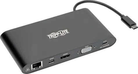 Eaton Tripp Lite USB-C Dock / Dokovací stanice / Dual Display 4K / HDMI, mDP, VGA / PD 100W / GbE