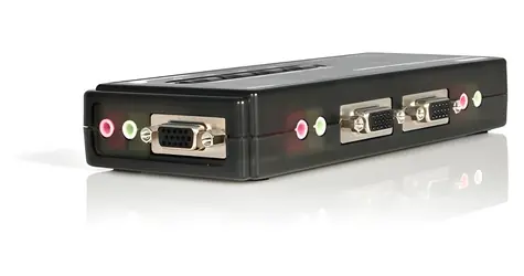 StarTech 4portový USB KVM přepínač s audiem / KVM přepínač / max. 2048x1536 / integrovaný kabel 1,2 m / černá