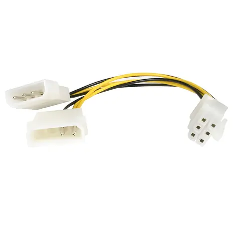 StarTech redukce Molex LP4 - PCI-E 6-pin černá / Redukce / 0,15 m