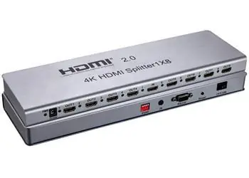PremiumCord HDMI 2.0 splitter 1-8 portů / Rozbočovač / 4K 60Hz / Full HD / 3D / repeater v sadě