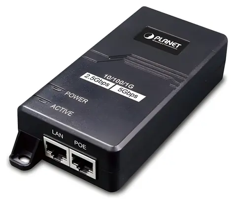 Planet POE-165 / PoE injektor / IEEE 802.3at / 30W / 1G/2,5G/5G / na zeď