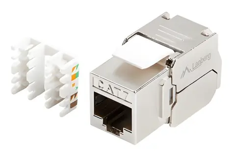 Lanberg Keystone modul RJ45 CAT.7 FTP 180° nerez / Keystone modul / Bez nástrojů / LSA / 568A/B