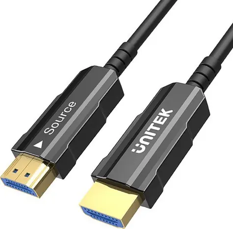 Unitek HDMI 2.0 AOC 30 m černá / Kabel optický / 4K 60Hz / 3D IMAX