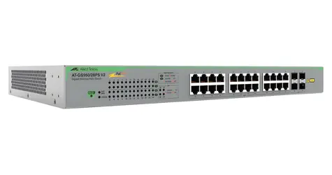 Allied Telesis WebSmart Switch / Switch / 24x 10/100/1000 + 4x SFP / PoE+ / šedá