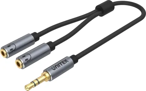 Unitek Audio rozdvojka miniJack / Rozdvojka / miniJack (M) - 2x miniJack (F) / 0,2 m