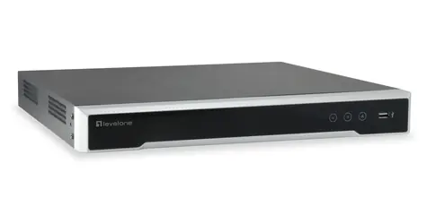 LevelOne NVR-0508 / NVR rekordér / pro 8 kamer / až 8 Mpx / 2x HDD / 8x PoE / HDMI/VGA