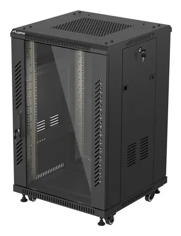 Lanberg Rack 18U/600x600 černá / Stojanový rozvaděč / 19