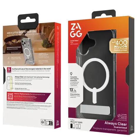 ZAGG Crystal Palace Snap KS pro Apple iPhone Air průhledná / Kryt na mobil / MagSafe / Grafen