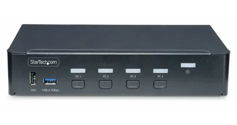 StarTech 4-portový DisplayPort KVM přepínač / KVM přepínač / 4K 60Hz / audio / USB / TAA Compliant