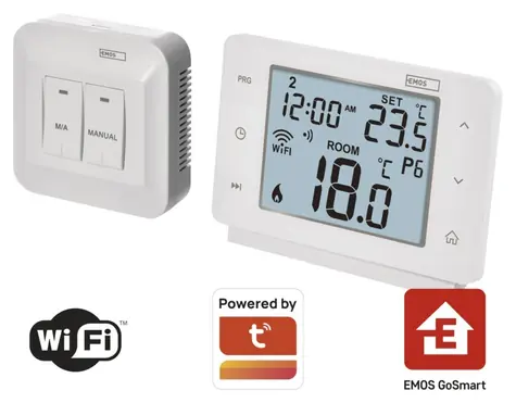 EMOS GoSmart P56211 / Termostat / bezdrátový / programovatelný / Wi-Fi / bílá
