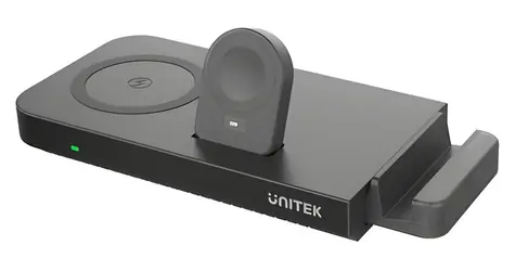 Unitek MagMighty 48W / Bezdrátová nabíjecí stanice / 3x magnetické nabíjení / USB-A / USB-C PD