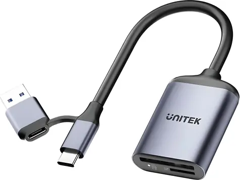 Unitek Čtečka paměťových karet 2v1 / Čtečka paměťových karet / SD 4.0, microSD 4.0 / USB-C + USB-A