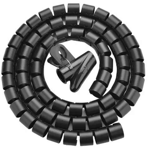 Unitek Kabelová spirála na kabely 22 mm černá / Organizér kabelů / Průměr 22 mm / Délka 5 m