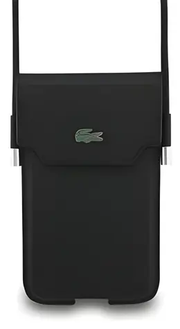 Lacoste PVC Iconic Petit Pique Metal Logo XL černá / Kapsa na telefon