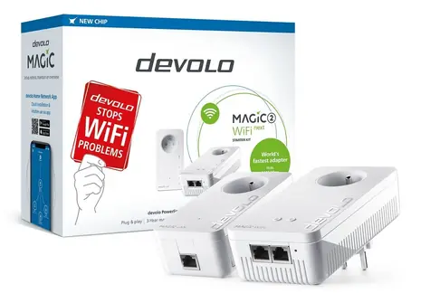 Devolo Magic 2 WiFi next / Startovací sada / Powerline / Wi-Fi / 2400 Mbps / 2x Gigabit LAN
