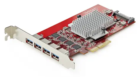 StarTech PCIe karta 4x USB-A / Řadič USB / PCIe 3.0 / USB 3.2 Gen 2 10 Gbps / ASMedia chipset