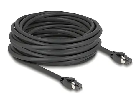 Delock RJ45 Cat.8.1 S/FTP černý 10 m / Síťový kabel / 40 Gbps / LSZH