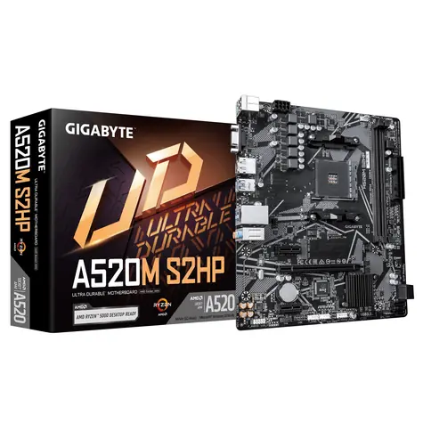GIGABYTE A520M S2HP / Základní deska / AMD A520 / AM4 / 2x DDR4 / 4x SATA III / mATX