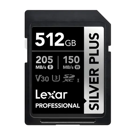 Lexar Professional SILVER PLUS SDXC 512GB / Paměťová karta / UHS-I / U3 / 205/150 MB/s