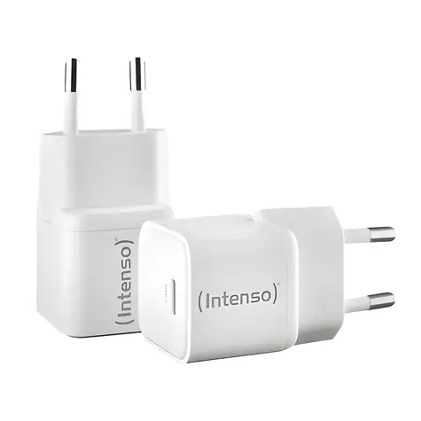 Intenso W30C GaN bílá / Nabíječka / 2 ks / USB-C / PD 3.0, QC 4.0 / 30W