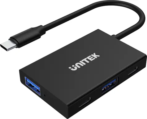 Unitek uHUB Q4 Advanced černá / USB hub / USB-C / 2× USB-A + 2× USB-C / 10 Gbps