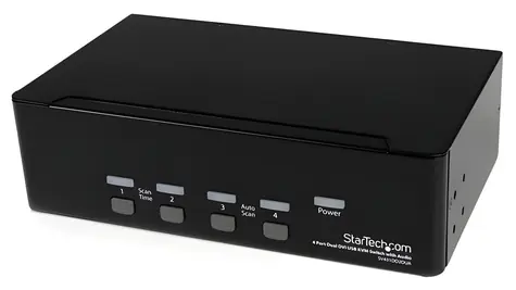 StarTech 4-portový Dual DVI USB / KVM přepínač / 4× USB 2.0 / max. 2048×1536 / černá