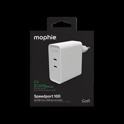 ZAGG Speedport 100 bílá / Nabíjecí adaptér / GaN / 2x USB-C / 100W / PD