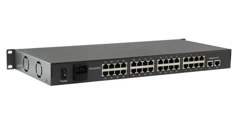 LevelOne PoE+ switch 32x FE PoE+ 250W 19