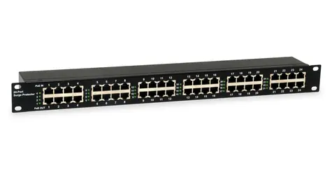 LevelOne ESP-2400 černá / Přepěťová ochrana / 24x PoE / IEEE 802.3af/at / 19” rack