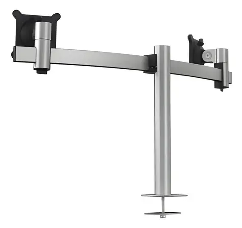 Durable Monitor Mount PRO stříbrná / Stolní držák monitoru / pro 2 monitory / 21-27
