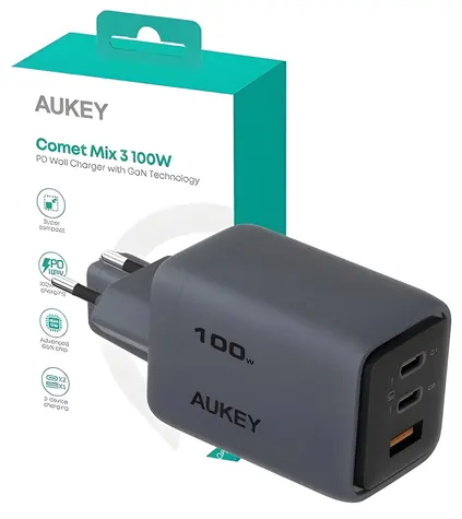 Aukey PA-C5 šedá / Nabíječka / 100W / USB-C