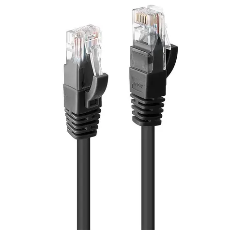 Lindy Cat6 U/UTP černá 1 m / Patch kabel / RJ-45 / Stíněné konektory