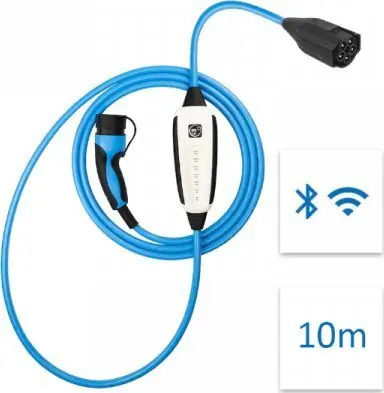 NRGkick 32A Pure 10m bílá / Mobilní nabíječka EV / 22 kW / Typ 2 / Wi-Fi, Bluetooth / IP67