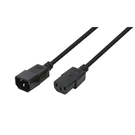 LogiLink VDE černá / Prodlužovací napájecí kabel / IEC C14 - C13 / 3 m / 250 V, 10 A