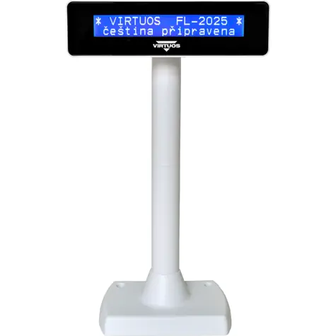 Virtuos FL-2025MB bílá / Zákaznický displej / LCD / 2x20 znaků / USB