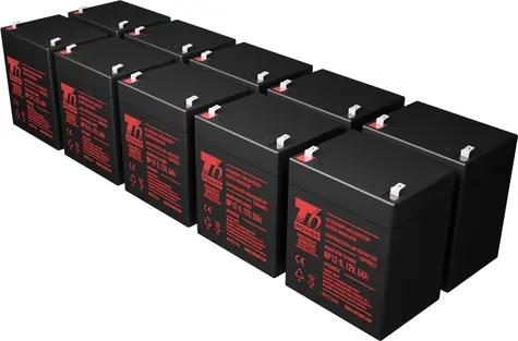 T6 Power RBC117/RBC118/RBC143/SYBT2 / Baterie pro UPS / 10x 12V 5Ah / pro APC Smart-UPS