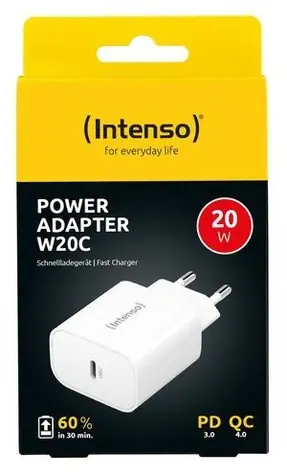 Intenso W20C bílá / Nabíječka / 1x USB-C / 20 W / PD