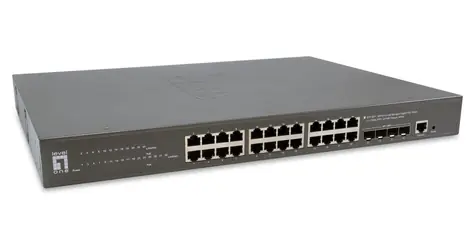 LevelOne GTP-2871 / Switch / 24x GbE PoE+ / 4x 10G SFP+ / PoE 400W / Managed L3 / 19